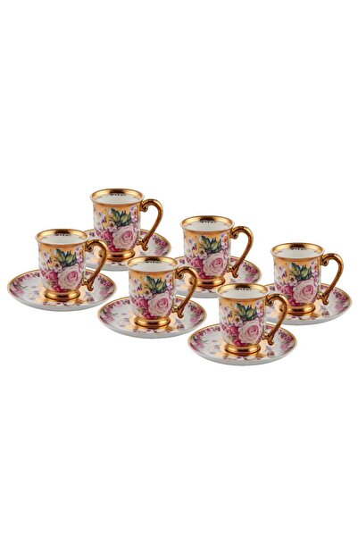 ROY KING ALTIN İŞLEMELİ 6 KİŞİLİK TÜRK KAHVESİ FİNCANI