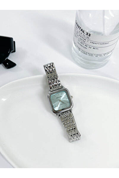 MSTIANQ Women's Fashion Light Blue Square Dial Watch | Stainless Steel Bracel...