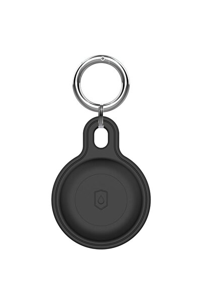 Mobile Origin Apple AirTag Compatible Silicone Protective Keychain Case - Black