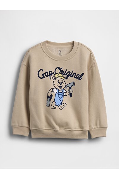 GAP Erkek Bebek Kahverengi VintageSoft Grafik Baskılı Sweatshirt
