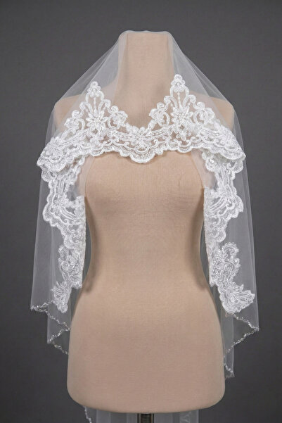 Pusula Marketim Kristalin Işıltısıyla Taçlanan Rüya Duvak | El İşlemeli, Pull...