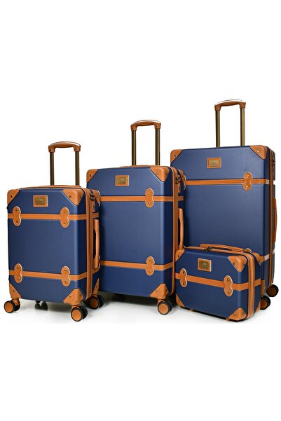 MORANO Classic Murano 4-piece suitcase set with spinner wheels and security l...