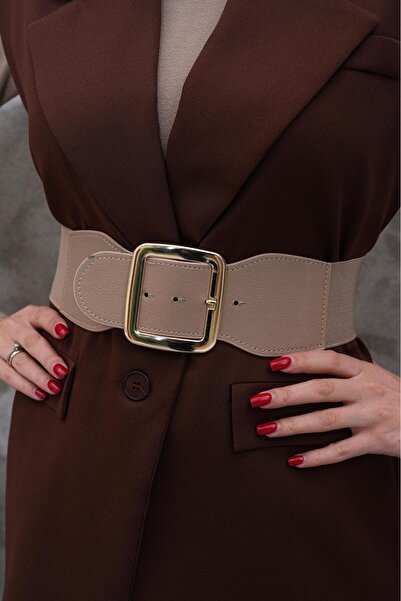 MODAM HİFA Curea elastică cu cataramă aurie, curea tip corset, curea pentru r...