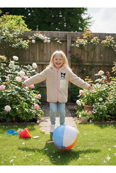 Pıtırkids Kuromi Baskılı Fermuarlı Kapüşonlu Peluş Polar Hırka – Kız Çocuk