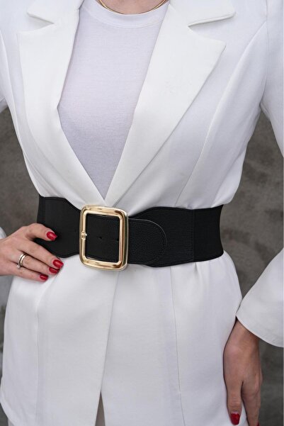 MODAM HİFA Златна катарама Еластична талия Корсет колан Колан за рокля Колан ...