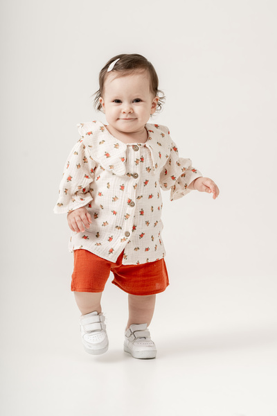 JNF kids Baby Girl & Child Muslin Fabric Floral Patterned Shorts Summer Set