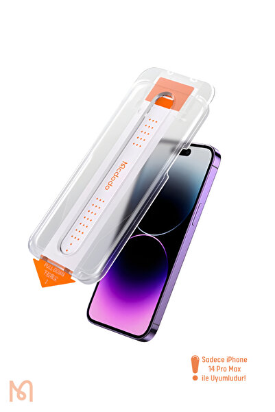 Mcdodo واقي شاشة زجاجي شفاف متوافق مع هاتف آيفون 14 برو ماكس من نوع AutoFit ط...