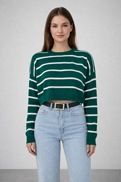 Kirazgym Striped Knitwear Sweater Long - Emerald