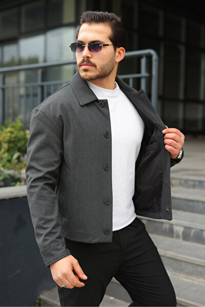 BASEL.CO Sporty Stylish Comfortable Fabric Buttoned Seasonal Jacket