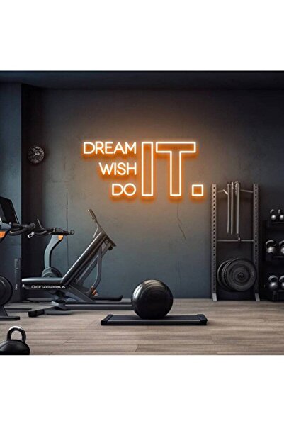 dekoraven Dream It Wish It Do It Neon Tabela | Motivasyon & Gym dekorasyon(70...