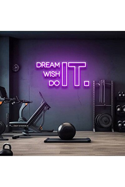 dekoraven Dream It Wish It Do It Neon Tabela | Motivasyon & Gym dekorasyon(70...
