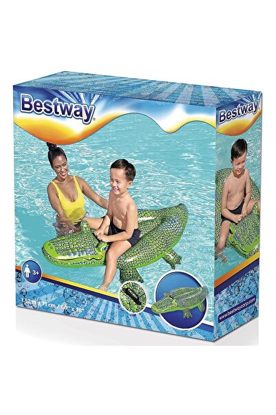 POPKONSOL Şişme Timsah Buddy Croc Tutunmalı 152 x 71 Cm Deniz Yatağı Plaj Oyu...