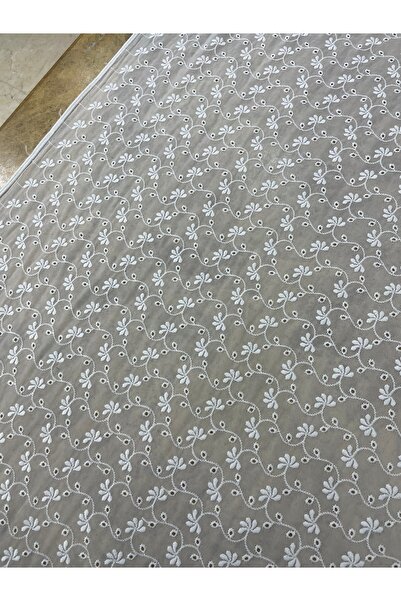 METERİAL قماش شيفون مطرز - مطرز ببريق وانسدال - 140 سم