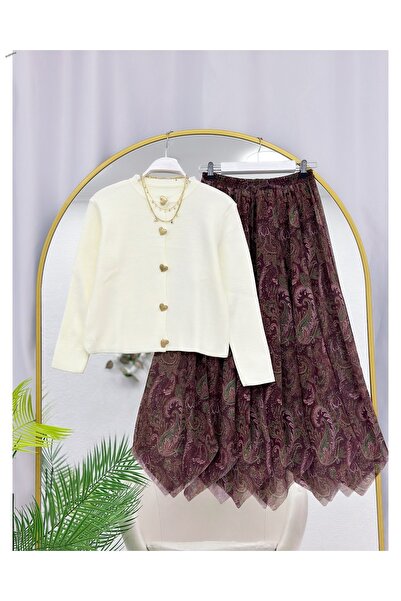 YEDİLALE ASİMETRİK KESİM ETEK TRİKO HIRKA İKİLİ TAKIM [hırka std, etek sm \ l...