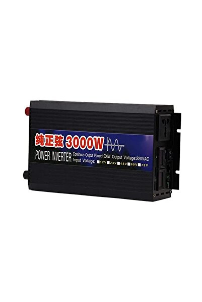 GÜMRÜK BEY Saf Sinüs Güç Çevirici İnverter 3000W DC 12V 24V 48V 60V ila 110V ...