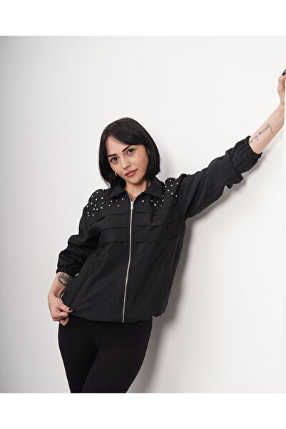 sumoda Women's Seasonal Pocketed Unlined Jacket with Elastic Bottom