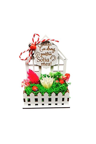 OEM Martisor with lichens and natural flowers for Wife - Spring Cottage