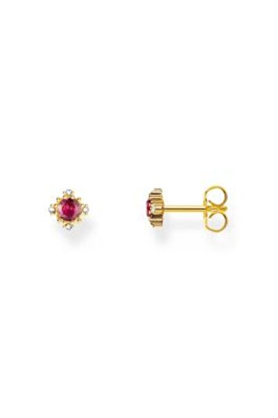 Thomas Sabo H2311-995-10 Gold-plated Stud Earrings With Red Stone Ladies