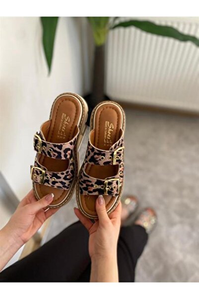 Difolia Sandale ortopedice pentru femei Firida Leopard, cu curele duble, cu d...