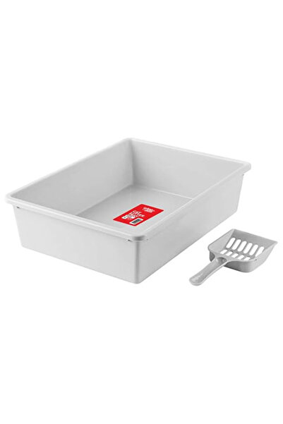 Urban Pets Cat Litter Tray with Scoop - White - M Size