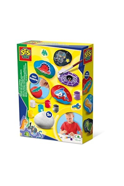 SES Creative Комплект за рисуване върху камъни с бои и стикери, многоцветен