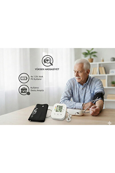 STUXMOS NurseMed Elektronik Tansiyon Aleti – Nabız Ölçümü, LCD Ekran, Ev Tipi...
