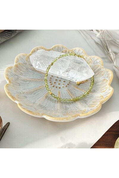 Ezera Coronis Bracelet for Women with Peridot Crystals and Gold-Plated Silver