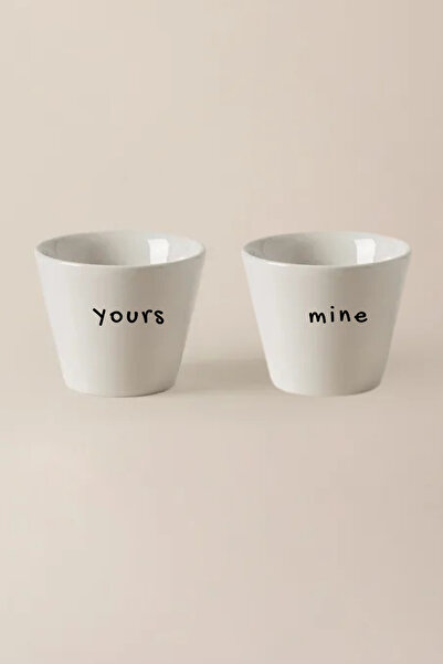 Beige & Stone 2-Piece Mottolu (Yours - Mine) Turkish Coffee & Espresso Cerami...