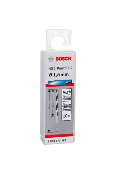 Bosch Set de 10 burghie pentru metal HSS PointTeQ, 1,5x18 mm