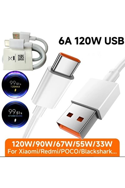 orjinalcim Mi Uyumlu Turbo Kablo Saniye Göstergeli Max 120W/90W/67W/55W/33W 6...