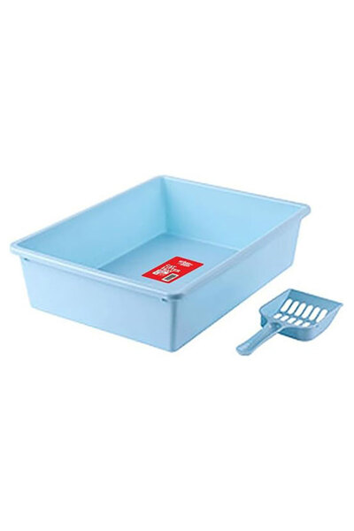 Urban Pets صندوق فضلات القطط مع مغرفة - أزرق - مقاس متوسط