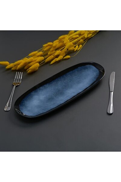 Heinner Ceramic Platter, Serenity, 38x15cm, Blue-Black