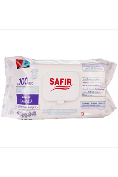 SAFİR Șervețele umede cu oțet si bicarbonat, Safir, Lavandă, 100buc/set