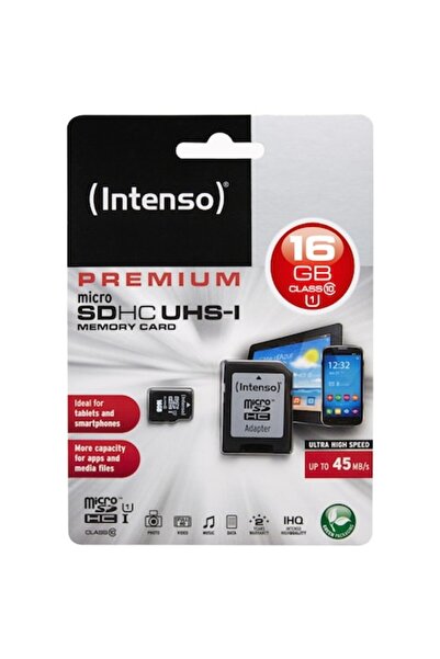 Intenso Σετ κάρτας μνήμης + προσαρμογέας, Intenso, Micro SDHC, 16 GB