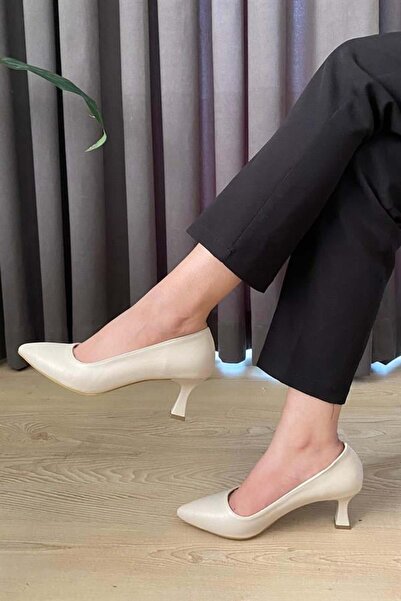 Difolia Tocuri stiletto cu toc subțire de 6 cm pentru femei Sity Cream Skin