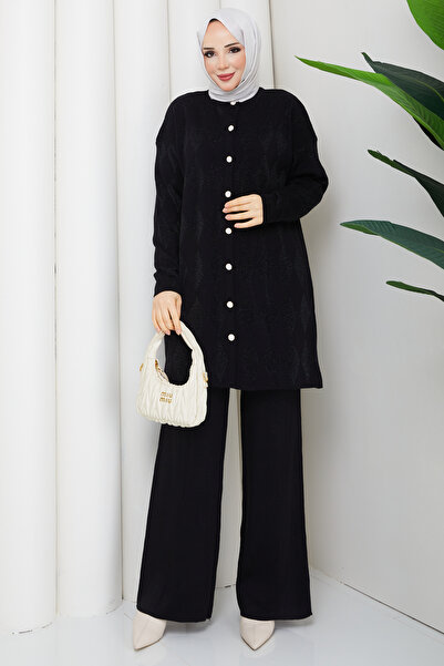 KAYA BUTİK Baklava Sim Textured Cardigan Set