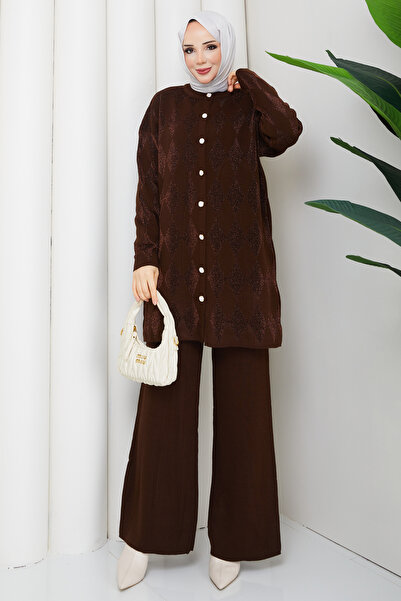 KAYA BUTİK Baklava Sim Textured Cardigan Set