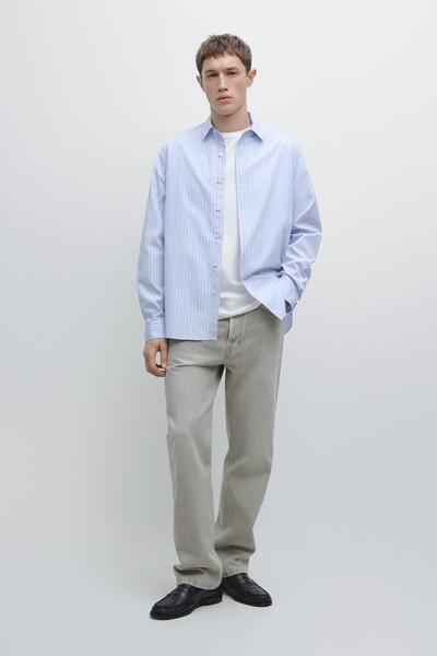 Massimo Dutti İnce çizgili regular fit gömlek