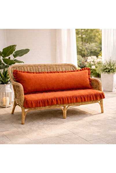 shules collection EL YAPIMI YIKANMIS KİREMİT KETEN 4 TARAFI FIRFIRLI BANK MİN...