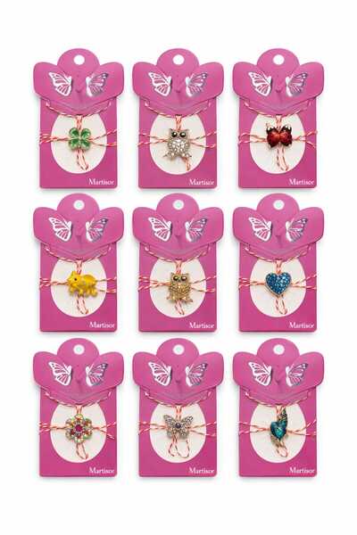 OEM Set 24 martisoare cu diferite forme si modele, Martisor pentru luna martie