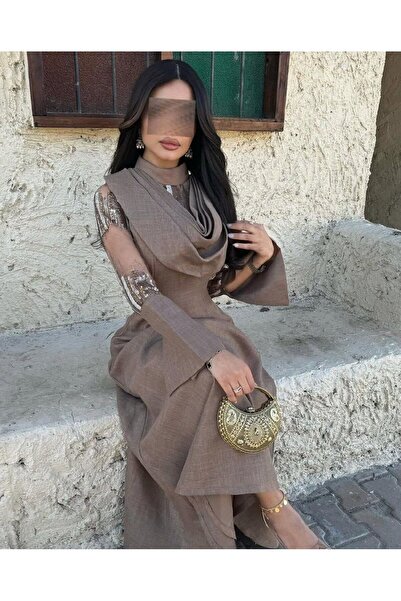 ADORA Linen fabric dress + sequins + lining (Please choose your size carefull...