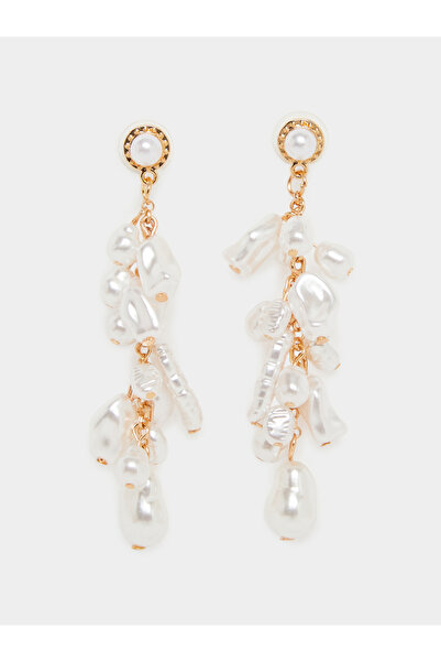 Styli White Pearl Dangle Earrings