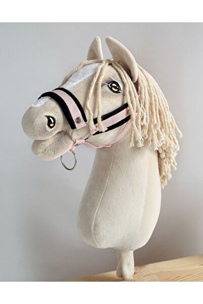 Other Căpăstru reglabil pentru cal Hobby Horse A3 roz pudrat cu blană neagră