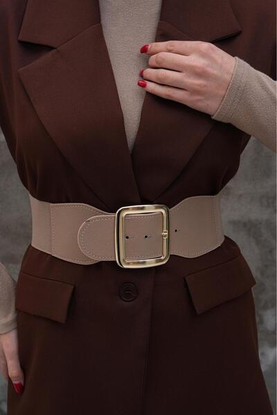 Desre Moda Ζώνη κορσέ με χρυσή πόρπη, Ελαστική ζώνη για φόρεμα, Ζώνη για παλτ...