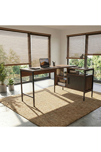 lagomood Modulago Ofis Masa Takımı Antrasit Ceviz