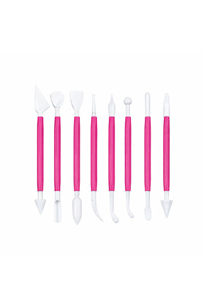 Rich Plastik Modelaj Ebeşuar Modelleme Şekil Verme Seti 8li Fuşya