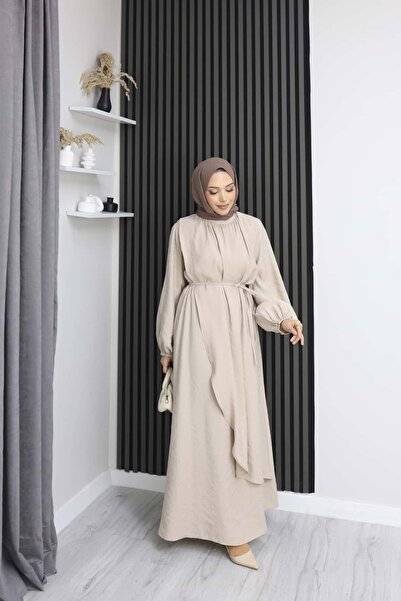 ankanoor Modal Gathered Collar Flounce Dress Anka264069