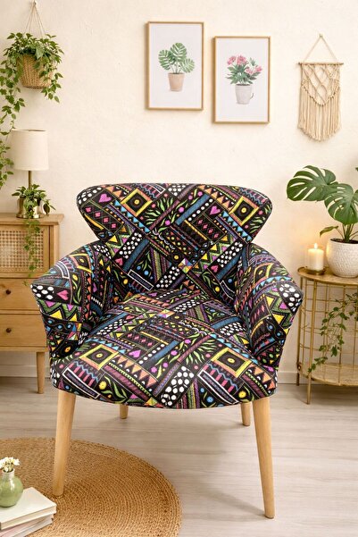 VENQM Figürlü Desenli Berjer