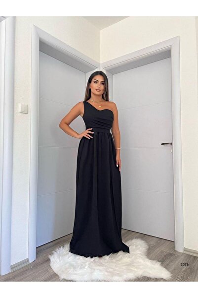 Modafeminen Rochie de seară neagră cu un singur umăr 582076