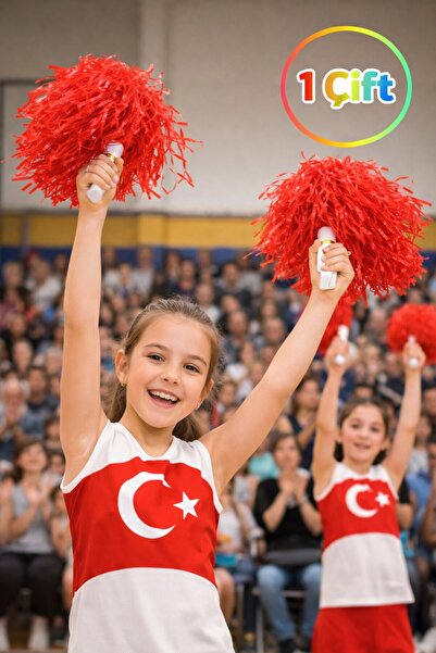 TOYFEST PonPon Mat Червоний Аміго з палицею Міцний Легкий Ponpon для вболіван...